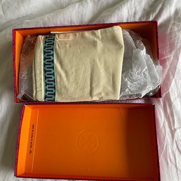 TORY BURCH CHARM MULES-RIVER ROCK - Picture 2 of 5